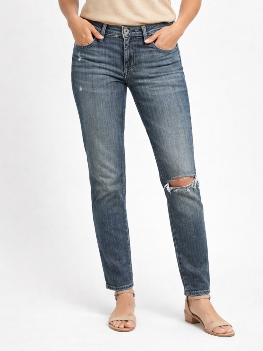 Adriano Goldschmied The Premiere Cuffed Ankle Skinny Straight Jeans Size 28R